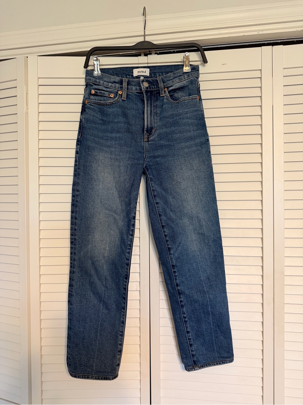 pistola Classic Straight Leg Jeans in Medium Blue Wash